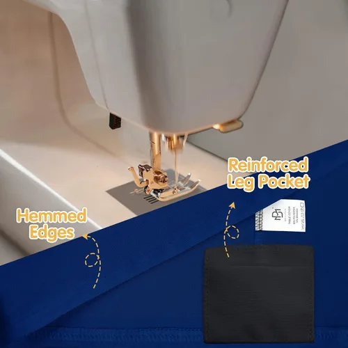 Miniatura 4 de BRILLMAX Paquete de 6 manteles de elastano azul marino para mesas rectangulares de 8 pies, mantel elástico grueso de 6.35 oz/m², bolsillos