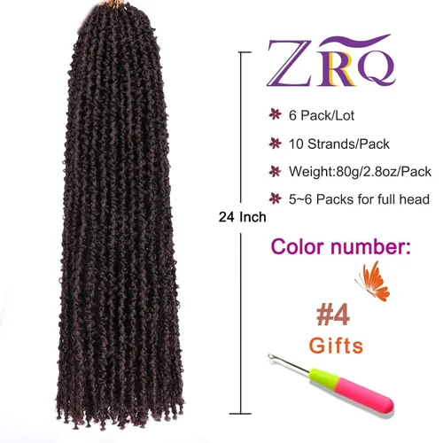 Miniatura 43 de ZRQ Butterfly Locs Cabello de Ganchillo Corto 6 Paquetes Negro Cabello Bob de Ganchillo 8 Pulgadas Locs Sintéticos Desordenados Desgastados Trenzas