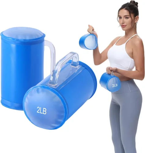 Miniatura 10 de Mancuernas de agua, mancuernas de entrenamiento rellenas de agua, juego de pesas de viaje, pesas ajustables a 40 libras, 30 libras, 20 libras, 10