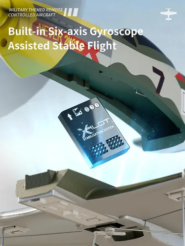 Miniatura 3 de ANTSIR Avión RC P51, avión de control remoto de 4 canales para adultos y adolescentes 14+, rango de 2.4 GHz 656 pies, giroscopio de 6 ejes