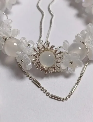 Miniatura 5 de Pulsera de la suerte de circonita con cuentas de cristal rojo y blanco morado para mujer Cadena de aleación ajustable de 7.9-11.8 in, lista