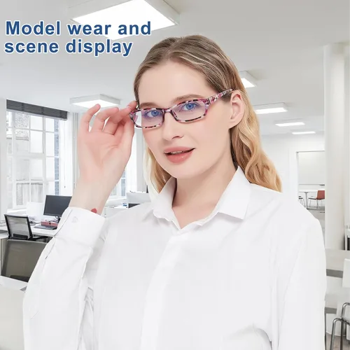 Miniatura 6 de Paquete de 5 pares de lentes para bloquear la luz azul para computadora y lectura para hombres y mujeres, antifatiga ocular (5 Mix-2, 2.00)