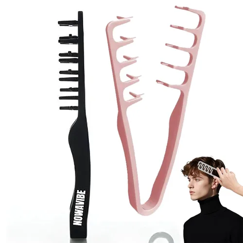 Miniatura 13 de Nowavibe Magic Comb - Peine de peinado con textura para hombres y mujeres, volumen y textura instantáneos, sin roturas ni tirones, estilos en Negro