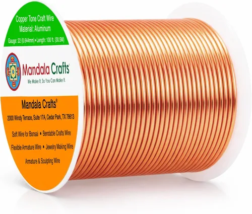 Miniatura 253 de Mandala Crafts - Alambre de aluminio anodizado de 8 calibre para hacer joyas - 9.75 m de alambre flexible negro colorido - Flexible para bonsái