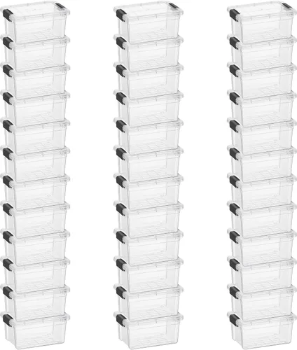 Miniatura 29 de Superio Cajas de almacenamiento transparentes con tapas, contenedores de plástico de 2.3 cuartos de galón para organizar, cajas apilables, sin BPA