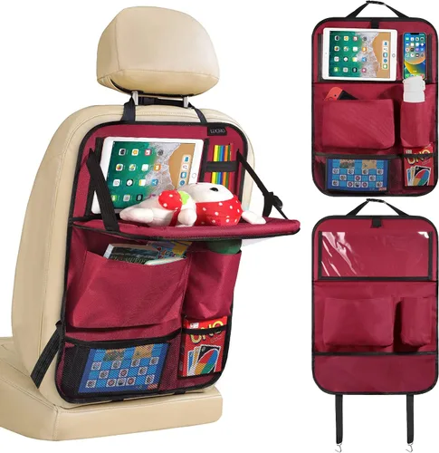 Miniatura 18 de LUCMO Organizador de asiento trasero de coche con soporte para tableta - 2 piezas, organizador de almacenamiento de coche con 6 bolsillos