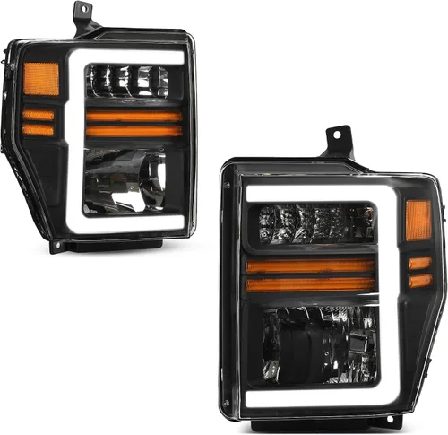 Miniatura 14 de AUTOSAVER88 Juego de focos delanteros compatibles con Ford F250 F350 F450 F550 Super Duty 1999-2004/2000-2004 Ford Excursion, carcasa cromada, lente