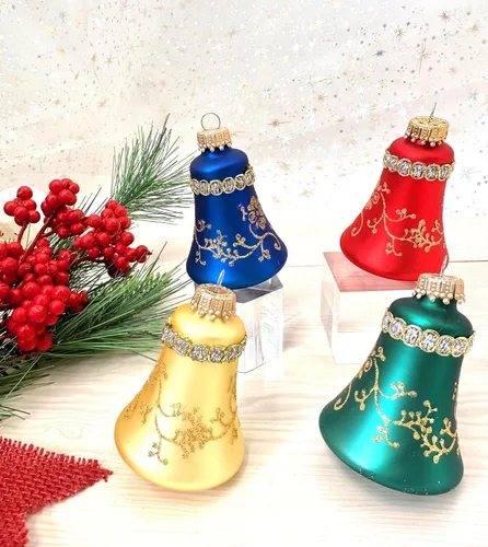 Miniatura 3 de Adornos de cristal para árbol de Navidad – 2.638 in/2.625 pulgadas [4 piezas] esferas decoradas de Christmas By Krebs sin costuras para colgar