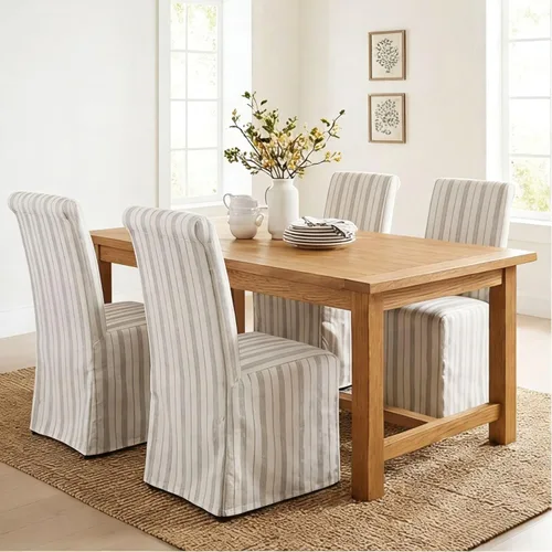 Miniatura 10 de Parsons - Juego de 2 sillas de comedor tapizadas con falda extraíble lavable, sillas de cocina con respaldo alto y patas de madera maciza, tela