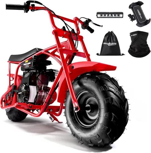 Miniatura 8 de Oryxearth Mini bicicleta de tierra todoterreno de 105cc de 4 tiempos, 28mph, a gasolina con transmisión automática y arranque de tirón para adultos
