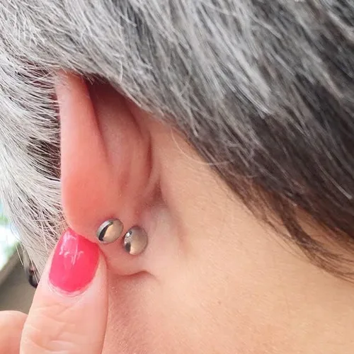 Miniatura 7 de Aretes colgantes de circonio cúbico ComfyEarrings de 14 pulgada con la respaldos planos de rosca muy cómodos