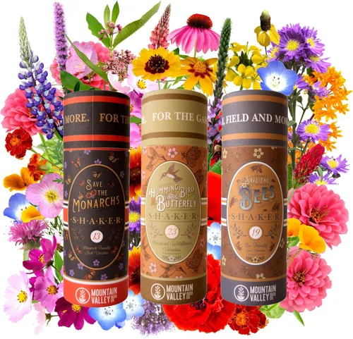 Colección de agitador de semillas de flores silvestres para polinizadores - ~300,000+ semillas de flores silvestres para plantar - Incluye mezclas