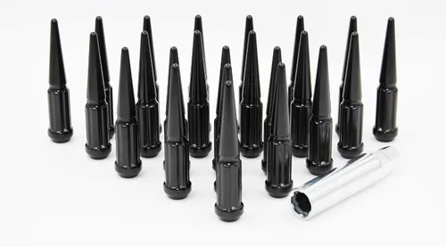 Miniatura 24 de Wheel Accessories Parts 32 Piezas Tuercas M14x1.5 14x1.5 Rosca con Púas de 4.4" de Largo Tuercas Rojas para Camión Spline Hex Compatible con Chevy