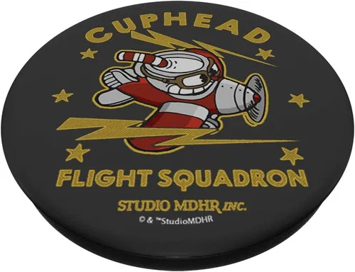 Miniatura 2 de Cuphead Flight Squadron Cuphead Soaring Through The Stars PopSockets PopGrip: agarre intercambiable para teléfonos y tabletas