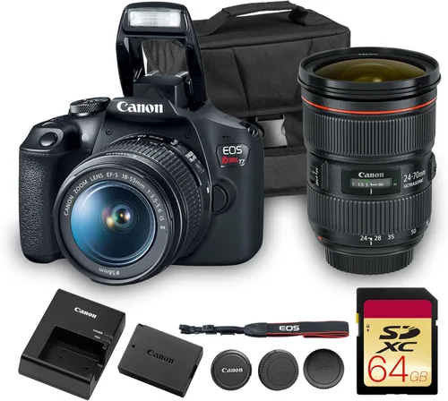 Miniatura 8 de Canon EOS Rebel T7 Kit de cámara DSLR Sensor APS-C de 24.1MP con lente EF-S de 0.709-2.165 in Video Full HD 1080p compacto fotografía