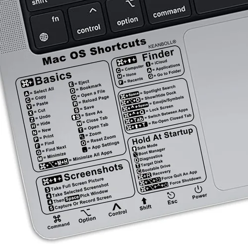 Miniatura 10 de Paquete de 2 adhesivos de atajos para Apple Mac OS System, nuevo adhesivo de atajos 2026 para MacBook Pro de 13-16 pulgadas y MacBook Air Arcoíris