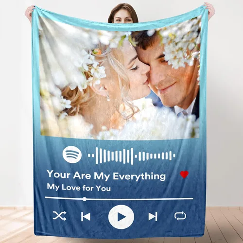 Miniatura 17 de Artsadd Manta personalizada con collage de texto fotográfico, manta de fotos personalizada para hombres, mujeres, él o ella, manta personalizada