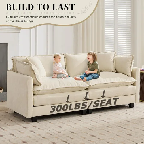 Miniatura 5 de SoarFlash Sofá modula, de felpilla, posición de en medio, beige