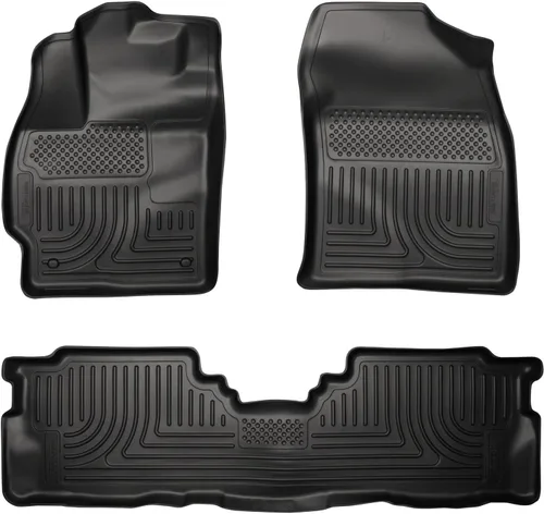 Husky Liners Weatherbeater - Alfombrillas para Toyota Prius V 2012-2017, delantera y segunda fila, 3 piezas, color negro - 98911