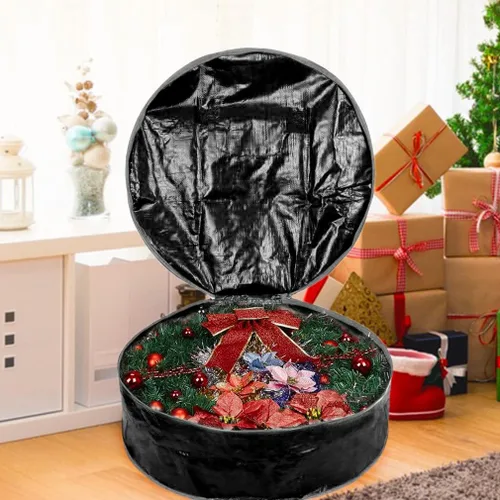 Miniatura 3 de Bolsa de almacenamiento para corona de ProPik 76 cm - Envase para guirnaldas navideñas, material resistente a desgarros - Almacenamiento fácil