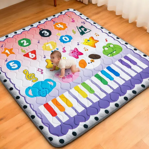 RONGFA Alfombra de juego para bebé para suelo, 71 x 59 pulgadas, espuma gruesa, suave, acolchada, alfombra para corralito para niños pequeños, Piano