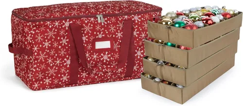 Miniatura 68 de Covermates Keepsakes Bolsa de almacenamiento ajustable para adornos, poliéster resistente, separadores acolchados y bandejas FlexGrid, organizador