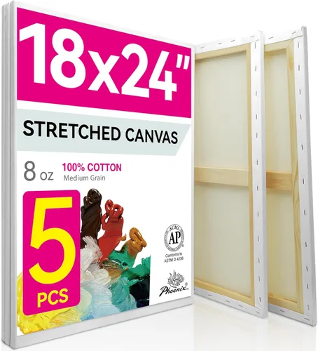 Miniatura 13 de PHOENIX - Lienzos de algodón blanco con bastidor para pintar, perfil de 5/8 pulgadas, imprimado triple para pinturas al óleo y acrílicas, 10x20
