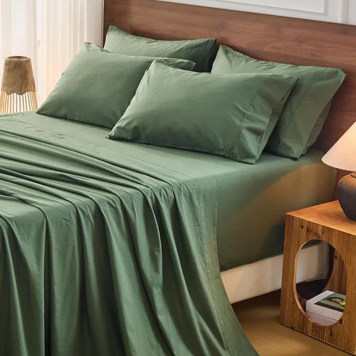Miniatura 45 de Bedlifes Juego de sábanas de 100 % lino francés tamaño Queen, estampado floral, patrón botánico transpirable, bolsillo profundo de 16 pulgadas, 4