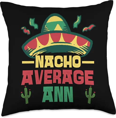 Miniatura 4 de Not Your Ordinary Name. Nacho Average Ann - Almohada (16 x 16 pulgadas), multicolor