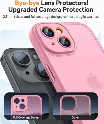 Miniatura 3 de CANSHN Funda mejorada para iPhone 15 [protección completa de la cámara] [mate translúcido] Funda protectora a prueba de golpes para iPhone 15 de 6.1