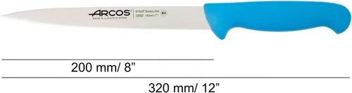 Miniatura 2 de Arcos Cuchillo de filete de acero inoxidable nitrum de 7 pulgadas. Mango ergonómico de polipropileno y hoja de 7.480 in. Cuchillo afilado para Azul