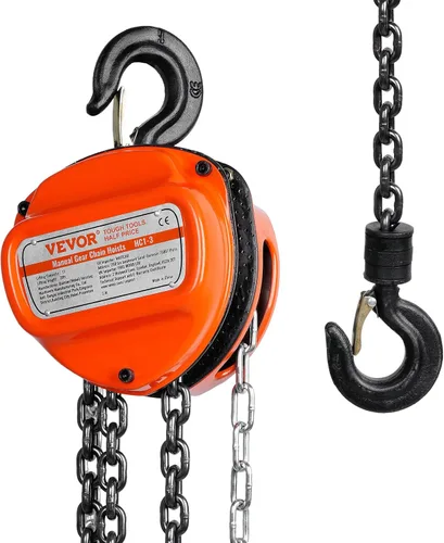 Miniatura 12 de VEVOR Polipasto de cadena manual, capacidad de 1/2 tonelada de 1100 libras, bloque de cadena manual con cadena galvanizada G80 mejorada, altura