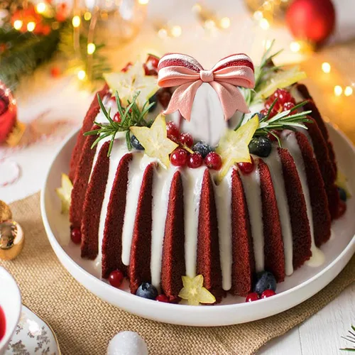Miniatura 3 de Palksky Moldes de silicona con forma de lazo de 9.5 pulgadas, antiadherentes, perfectos para pasteles de Navidad y cumpleaños Rosa