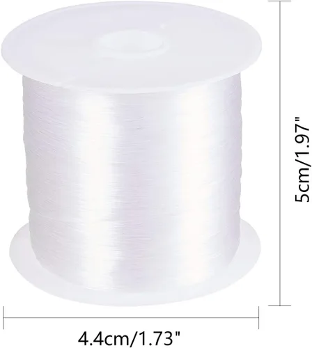 Miniatura 4 de Pandahall - 1 rollo de alambre transparente de hilo de nylon para pesca, color blanco.