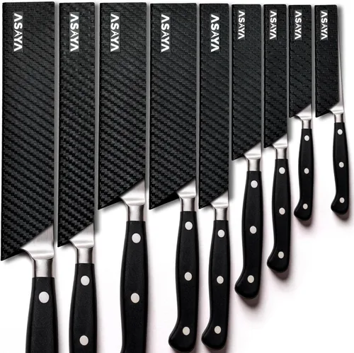 Miniatura 12 de Asaya Protectores profesionales para filos de cuchillos, cubiertas universales de cuchilla, extra resistencia, plástico ABS y forro de fieltro sin