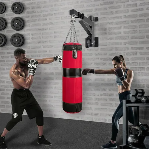 Miniatura 5 de Kipika Soporte de pared para bolsa pesada, soporte de bolsa de boxeo resistente para entrenamiento en interiores, gimnasio en casa, soporte
