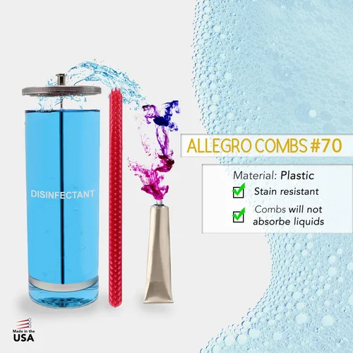 Miniatura 6 de Allegro Combs Peines de dientes anchos #70, peine de 3 filas de dientes anchos para cabello rizado, peine para cabello rizado, peine para estilistas