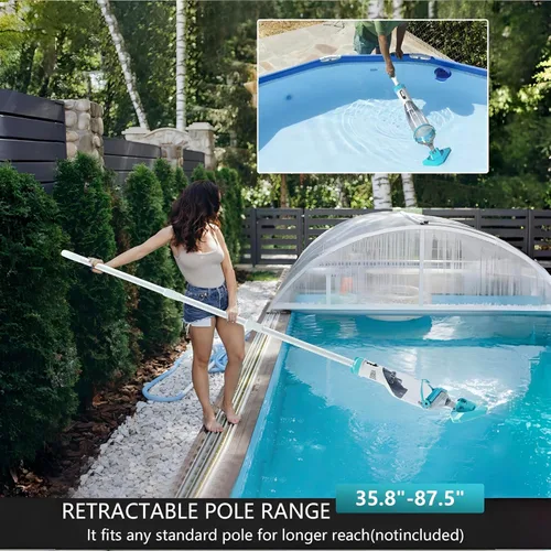 Miniatura 4 de Aspiradora de piscina inalámbrica para sobre el suelo, aspiradora de mano para spa de piscina para piscinas enterradas y bañeras de hidromasaje
