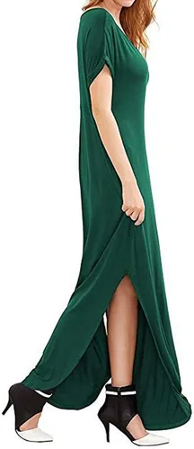 Miniatura 2 de Match Vestido largo de manga larga con cuello en V para mujer con bolsillos irregulares #152