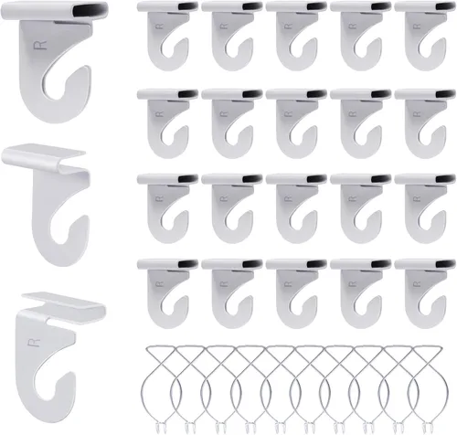 Miniatura 8 de 20 ganchos de techo colgantes para aulas y oficinas, ganchos de techo blancos resistentes para colgar plantas y decoraciones, ganchos de metal en T