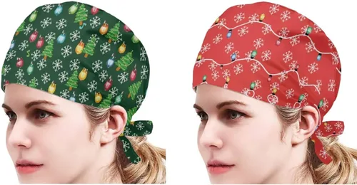 Miniatura 89 de Babrukda Paquete de 2 gorras con banda para el sudor ajustable con lazo en la espalda, gorro divertido