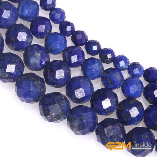 Miniatura 4 de GEM-Inside Cuentas espaciadoras redondas facetadas de gemas de lapislázuli azul natural semipreciosas de 2mm para hacer joyas 15