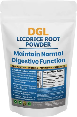 Suplemento de regaliz DGL: apoya la salud digestiva, soporte de revestimiento intestinal, polvo DGL para el bienestar, polvo de extracto de raíz de