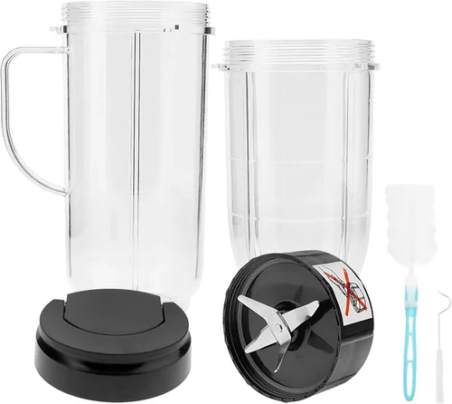 Miniatura 4 de Magic Bullet - Vasos para licuadora, taza alta de 22 onzas y 16 onzas con tapas abatibles para llevar y hoja cruzada, taza con tazas de asa apta