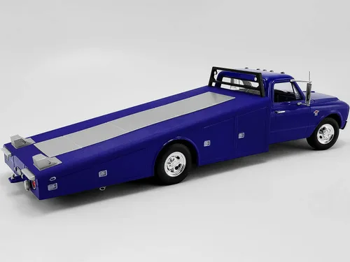 Miniatura 3 de 1967 Chevy C30 Rampa Camión Azul Edición Limitada a 312 Piezas en Todo el Mundo 1/18 Modelo de Coche Fundido a Presión por Acme A1801709