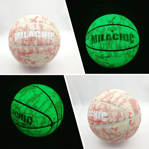 Miniatura 4 de Balón de baloncesto personalizado, que brilla en la oscuridad, regalo de baloncesto personalizado tamaño 7 (29.5"), tamaño 6 (28.5"), tamaño 5 Rosado