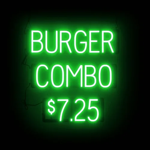 Miniatura 19 de SpellBrite HAMBURGERS Letrero para restaurantes Letreros relacionados con el comedor con aspecto de neón, luz LED roja 40.0 x 6.3 pulgadas Rojo