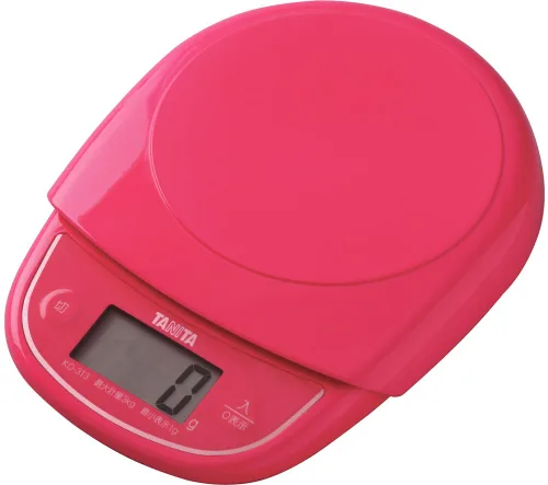 Tanita KD-313 PK Báscula de cocina, báscula de cocina, para cocinar, fabricada en Japón, digital, 6.6 lbs (3 kg), 0.4 oz (1 g) Unidad, Rosa Rosado