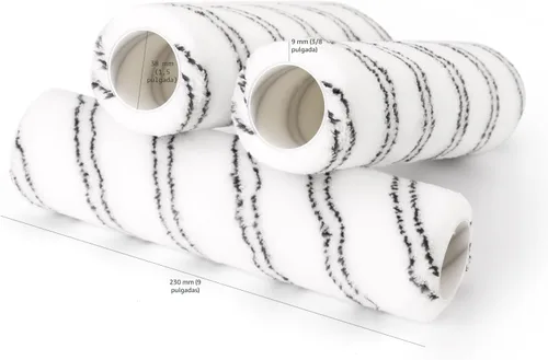 Miniatura 6 de Cubiertas de rodillo de pintura de microfibra Amazon Basics, para acabado suave, 9 x 3/8 pulgadas, paquete de 6
