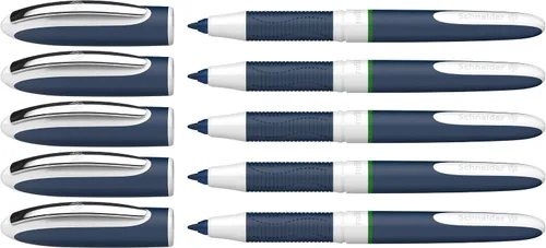 Miniatura 9 de Schneider One Change 183703 - Bolígrafo de punta ultra suave de 0.024 in, barril azul/blanco, tinta azul, caja de 5 bolígrafos